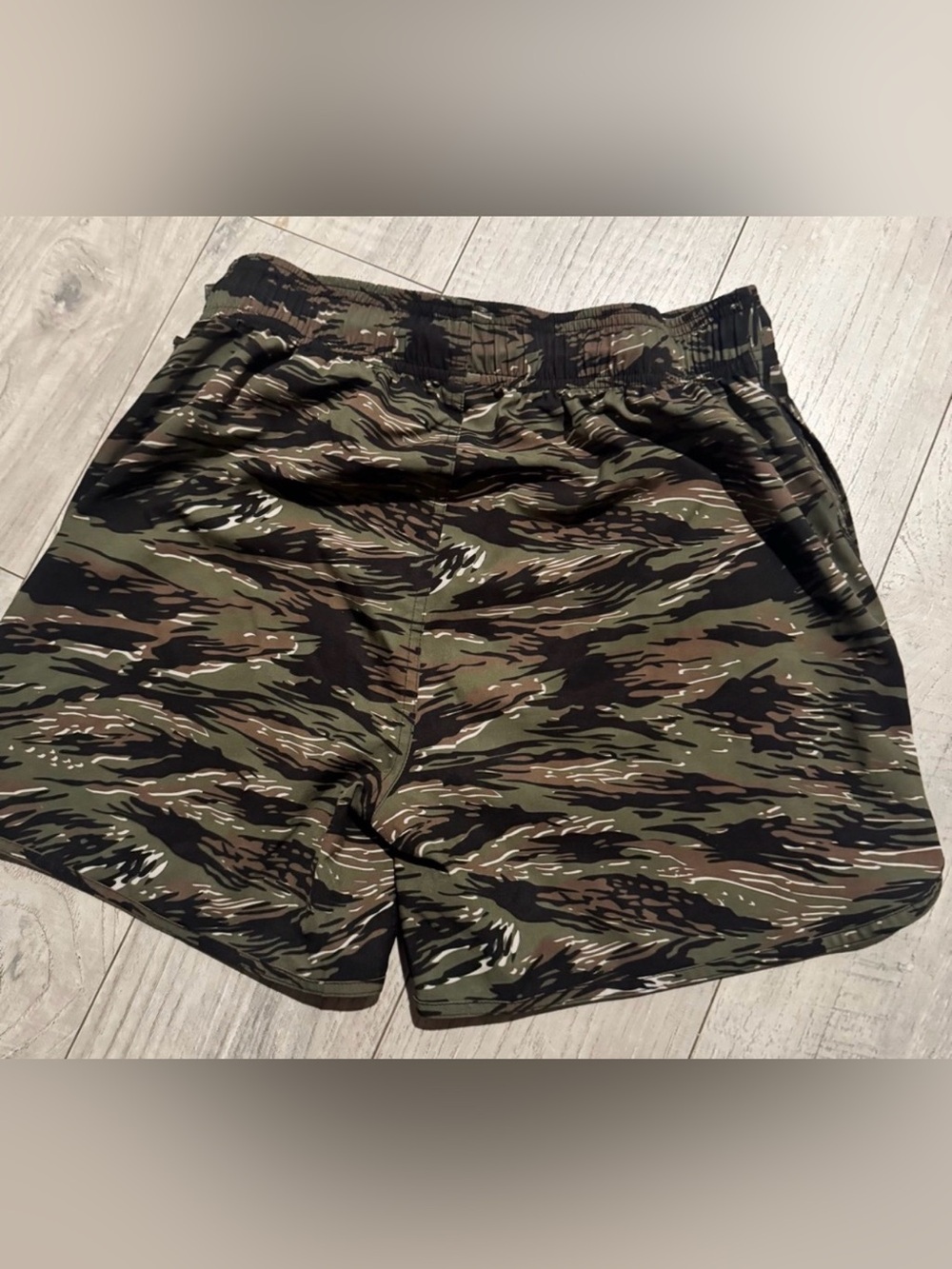 NFQ Men's Athletic Camo Swim/Running Shorts - Olive Green - Picture 2 of 4